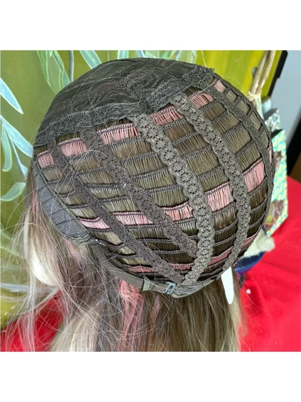 LAST ONE blonde with pink highlights layered wig